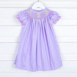 COPY - Classic Whimsy Neverland Fairy Purple Smocked Bishop Dress